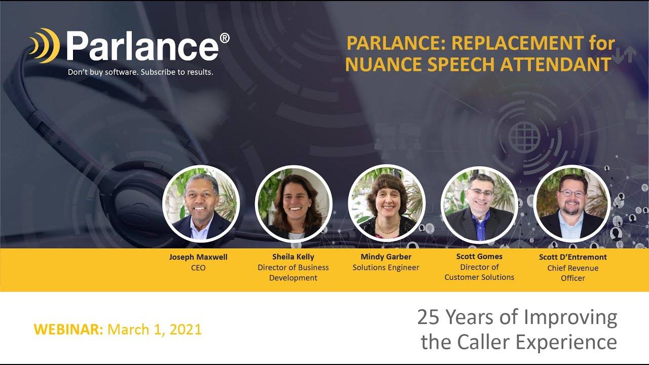 Nuance Discontinued Speech Attendant - Parlance is the Best Replacement