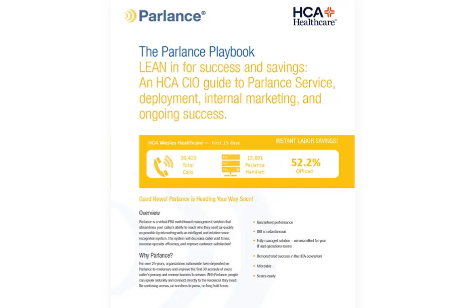 Parlance Playbook - HCA Healthcare